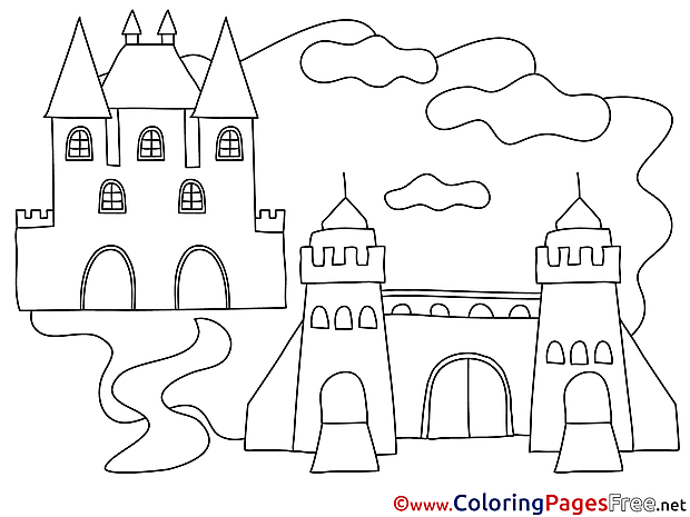 Castles free Colouring Page download
