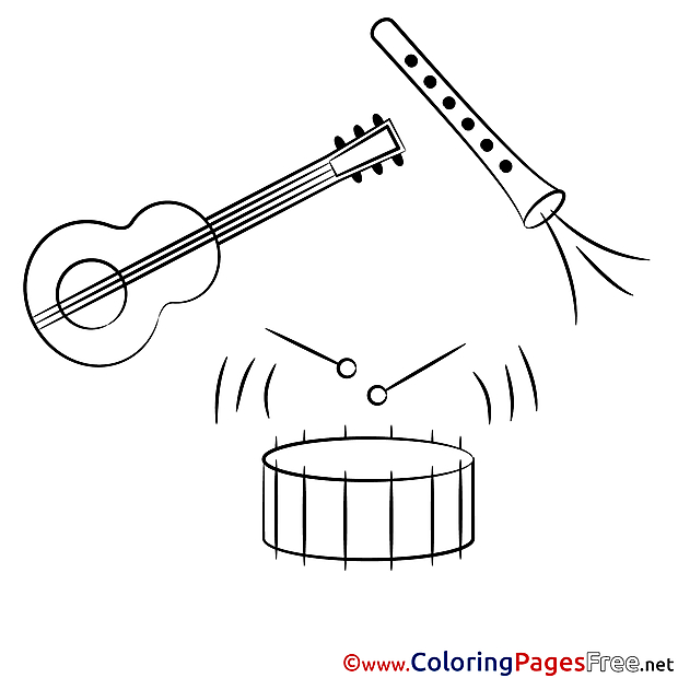 Instruments Music Colouring Sheet download free