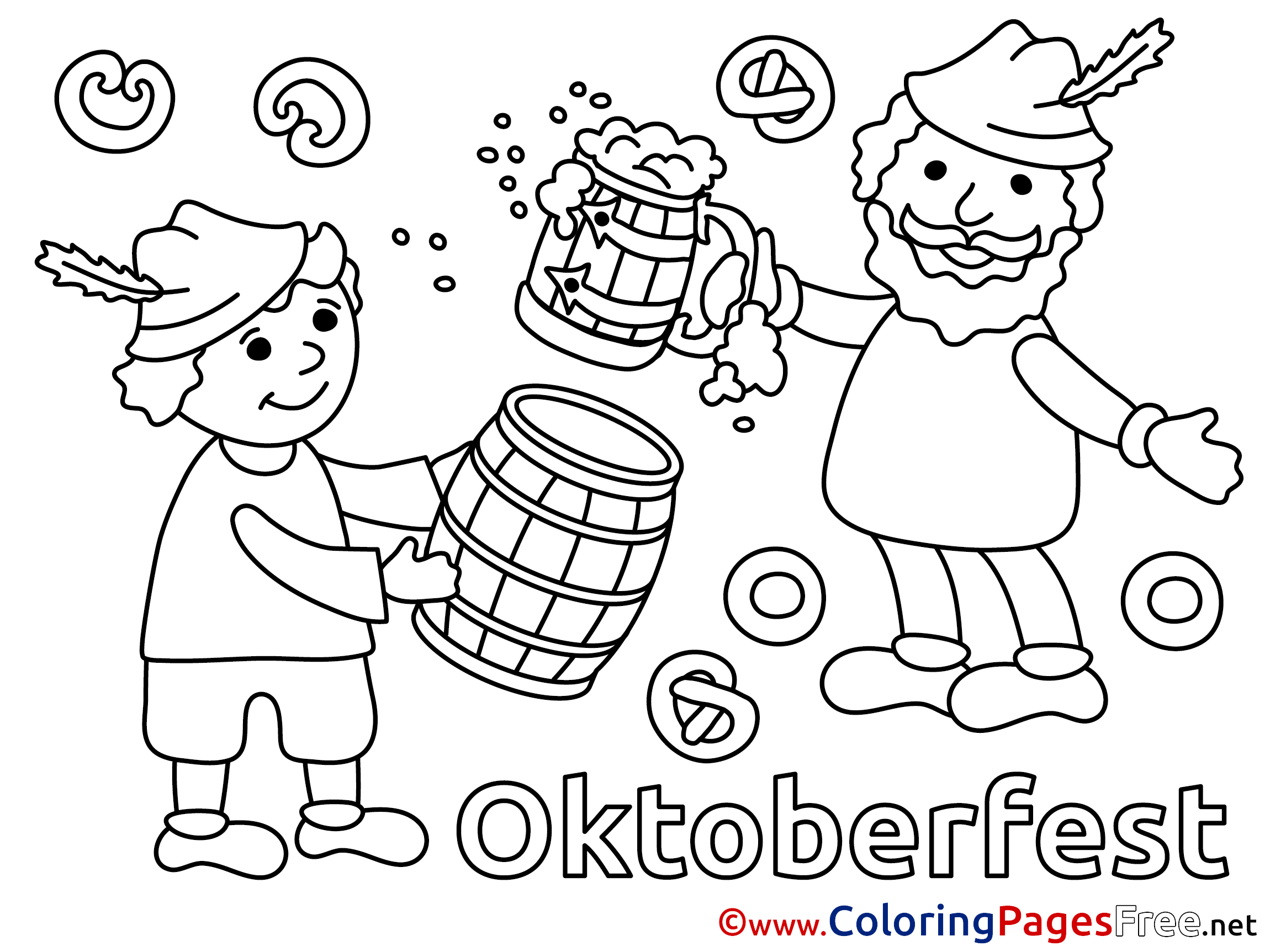Beer Oktoberfest printable Coloring Pages for free