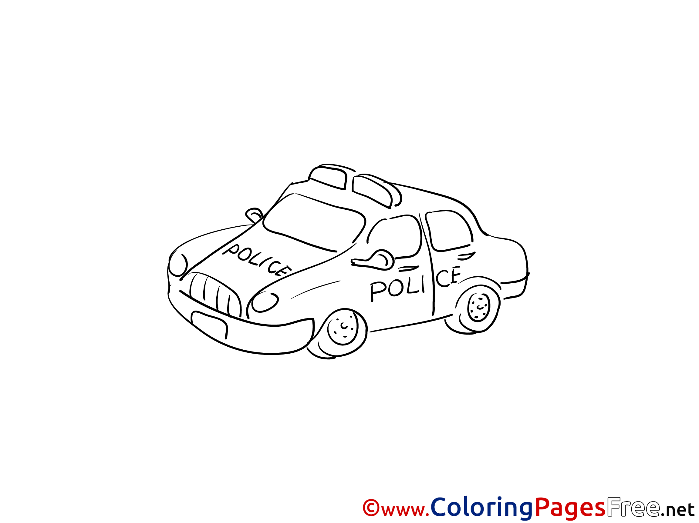 Police Car printable Coloring Pages for free