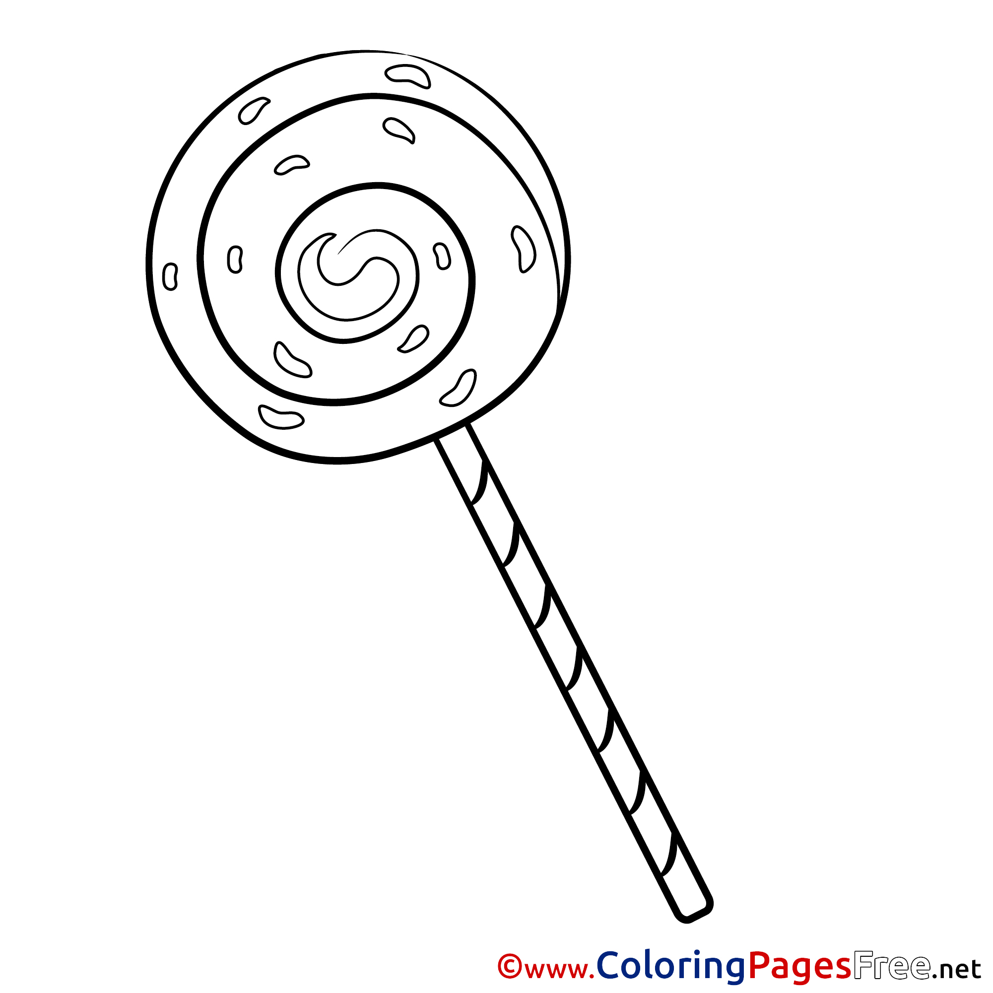Lollipop for Kids printable Colouring Page