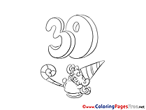 Thirty Years Boy download Happy Birthday Coloring Pages