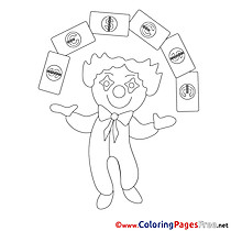 Clown Coloring Sheets Business free