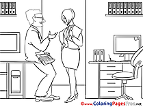 Colleagues Colouring Page Business free