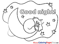 Image Cat Coloring Sheets Good Night free