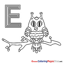 Eule Alphabet Coloring Pages free