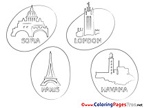 Travelling Cities Coloring Pages for free