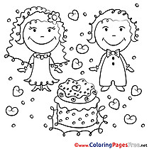 Cake Celebration Wedding Coloring Pages for Children